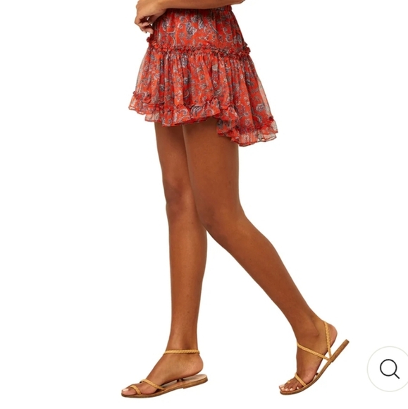 New MISA LOS ANGELES Marion Paisley Ruffle Miniskirt - Picture 3 of 9